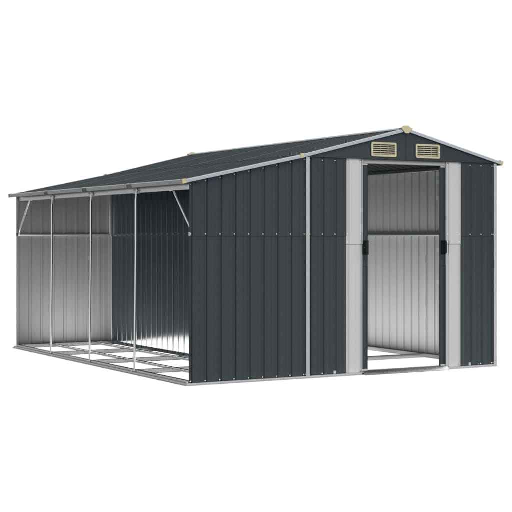 NNEVL Garden Shed Anthracite 277x365.5x179 cm Galvanised Steel