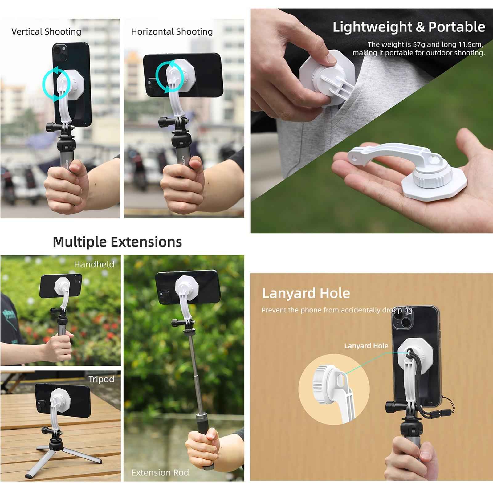 NNEIDS Phone Holder For Dji Om6 / 5 / 4 / 4 Se With Zj561 Magsafe Adapter