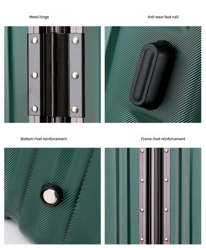 NNEDSZ Aluminum Alloy Hard-Shell Suitcase with TSA Lock -22" Spinner Luggage in Silver